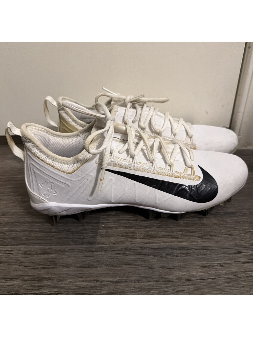 Nike Alpha Huarache VII Pro Lax Low White Black Turf Cleats Size 11 CJ0265-100